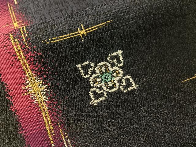 平和屋着物●両面 半幅帯 花鳥文 金糸 やまと誂製 正絹 逸品 CABG7874vp