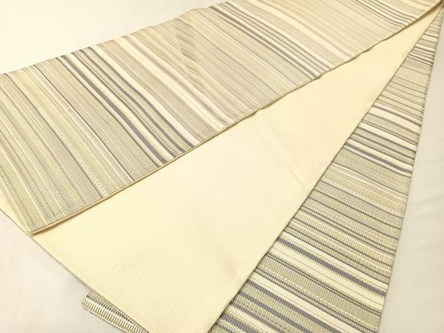 平和屋着物●全通柄袋帯 横縞 金銀糸 正絹 逸品 CABG7878vp