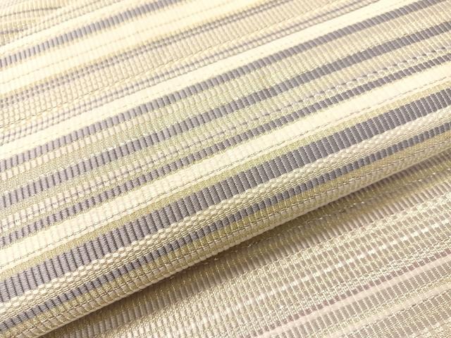 平和屋着物●全通柄袋帯 横縞 金銀糸 正絹 逸品 CABG7878vp