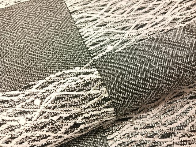 平和屋着物●両面 六通柄袋帯 唐織 市松吉祥文 銀糸 正絹 逸品 CABG7891vp