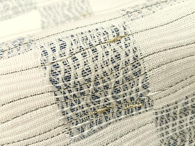 平和屋着物●両面 全通柄袋帯 櫛織 市松よろけ縞 金銀糸 正絹 逸品 未使用 CABG7892vp
