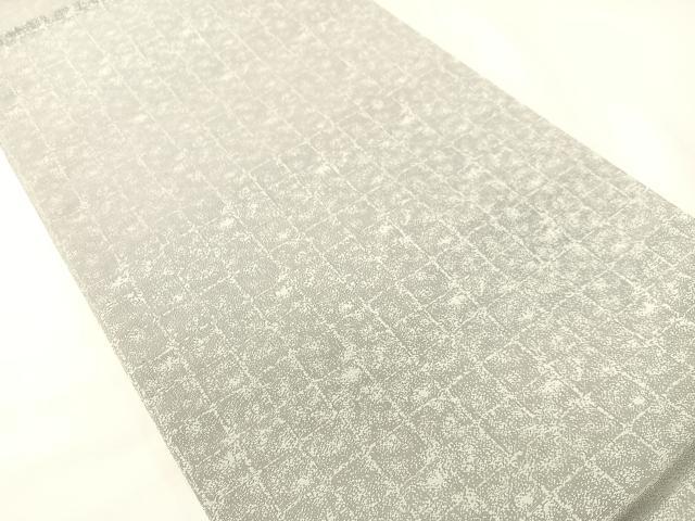 平和屋着物●両面 太鼓柄袋帯 唐織 流水花文 銀通し地 正絹 逸品 未使用 CABG7905vp