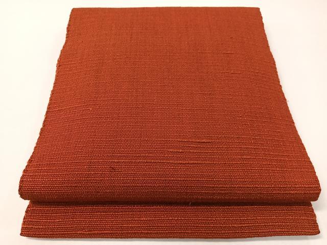 平和屋着物●八寸名古屋帯 信州紬 紅海老茶色 正絹 逸品 CABG7916vp