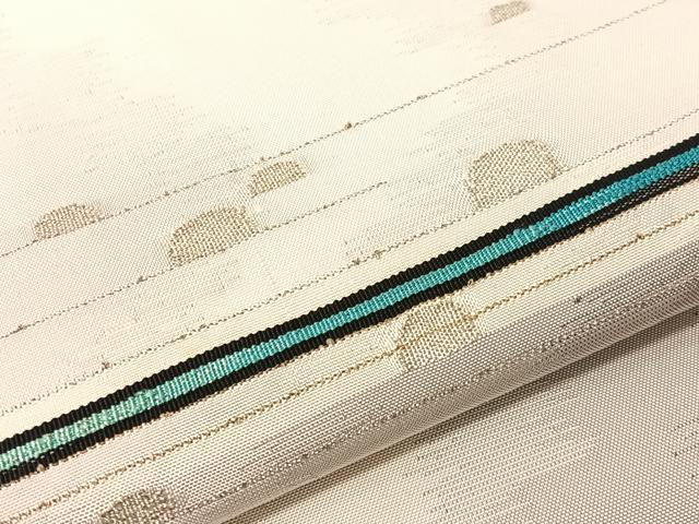 平和屋着物●太鼓柄袋帯 横段吉祥文 銀糸 正絹 逸品 CABG7922vp