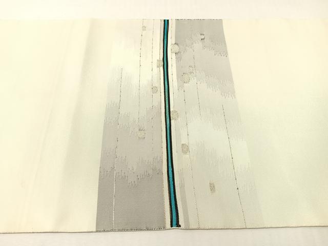 平和屋着物●太鼓柄袋帯 横段吉祥文 銀糸 正絹 逸品 CABG7922vp