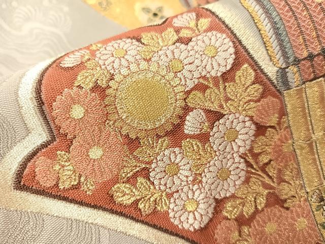 平和屋着物●「美しいキモノ」お馴染みのメーカー となみ織物 六通柄袋帯 鎧威 金銀糸 上代35万 証紙付き 正絹 逸品 未使用 CABG7950vp