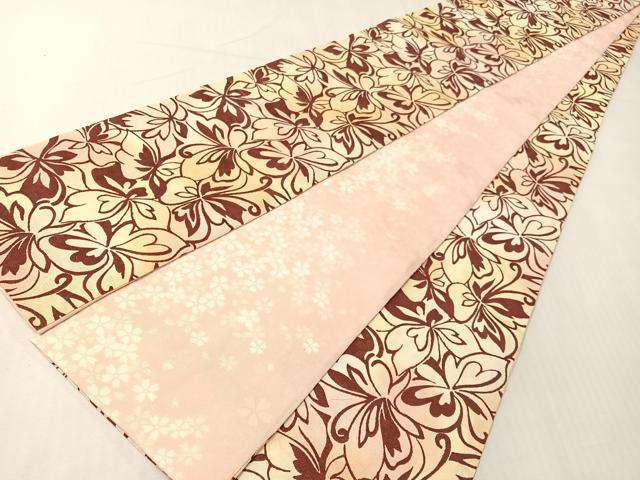 平和屋着物●両面 半幅帯 舞蝶尽くし 正絹 逸品 CABG7951vp