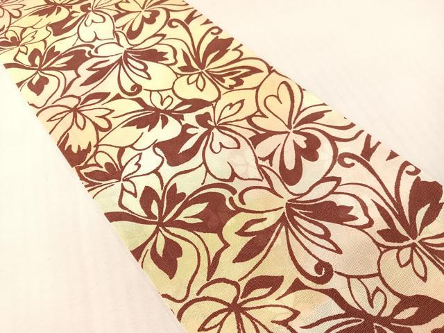 平和屋着物●両面 半幅帯 舞蝶尽くし 正絹 逸品 CABG7951vp