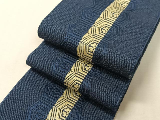 平和屋着物●男性 本場筑前博多織 角帯 亀甲花間道 正絹 逸品 CABG7954vp