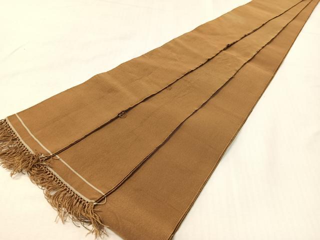 平和屋着物●男性 爪掻き本綴れ 角帯 芝翫茶色 正絹 逸品 CABG7964vp