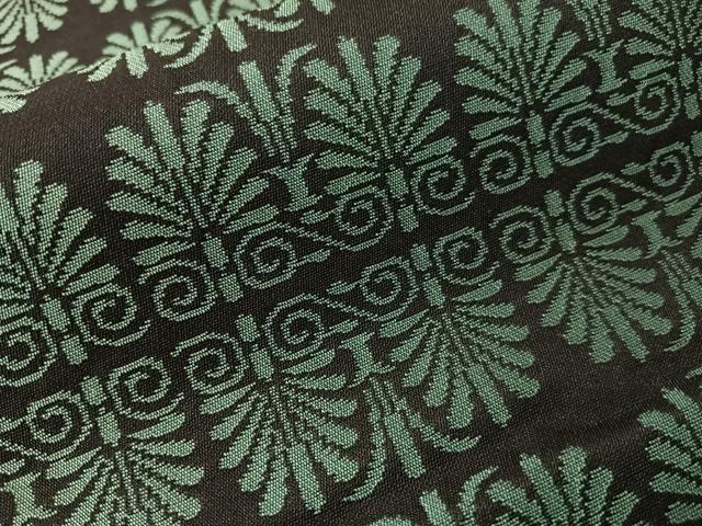 平和屋着物●九寸開き名古屋帯 SALAMU 吉祥花文 黒地 日本製 正絹 逸品 CABG7987vp
