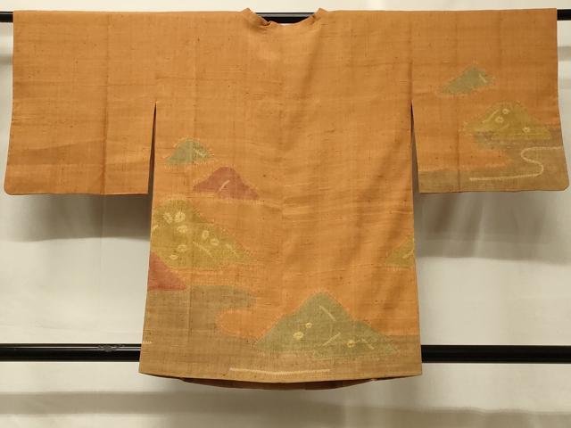 平和屋着物#道行コート 生紬 絞り 遠山文 正絹 逸品 CABG8011in