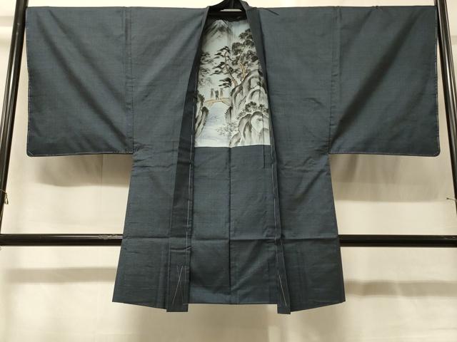 平和屋着物#男性 本場大島紬 長羽織 100亀甲 総詰め 正絹 逸品 未使用 CABG8014in