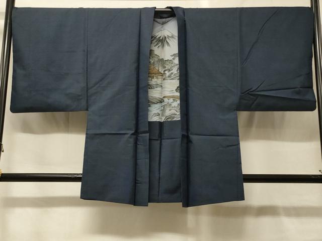 平和屋着物#男性 本場大島紬 羽織 格子柄 正絹 逸品 CABG8017in