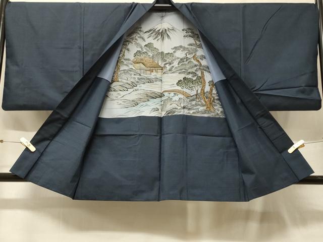 平和屋着物#男性 本場大島紬 羽織 格子柄 正絹 逸品 CABG8017in