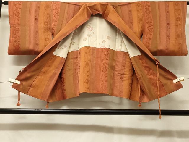 平和屋着物#道中着 地紋起こし 草花間道 正絹 逸品 CABG8043in