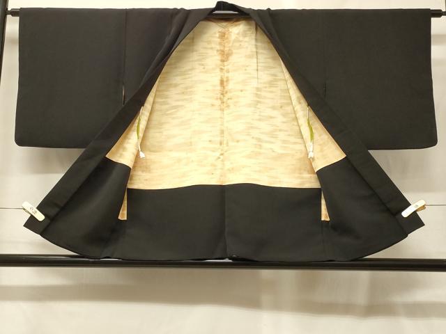 平和屋着物#羽織 寿光織 風景文 黒地 金糸 正絹 逸品 CABG8044in