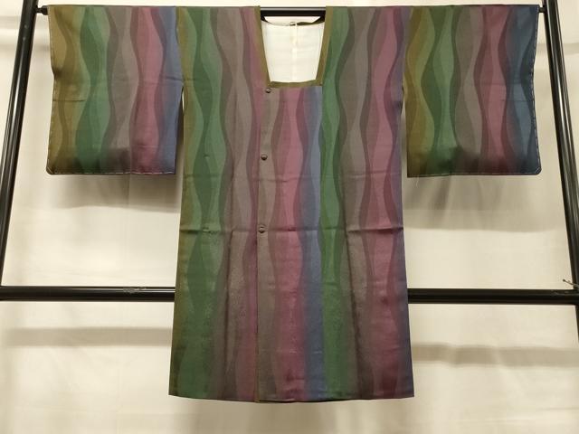 平和屋着物#道行コート 変わり間道 暈し染め ロング丈 正絹 逸品 未使用 CABG8049in