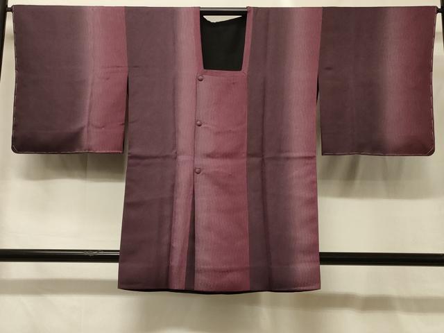 平和屋着物#道行コート リバーシブル 変わり間道 暈し染め 黒地 やまと誂製 正絹 逸品 CABG8062in