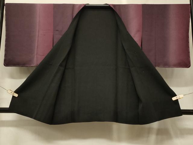 平和屋着物#道行コート リバーシブル 変わり間道 暈し染め 黒地 やまと誂製 正絹 逸品 CABG8062in