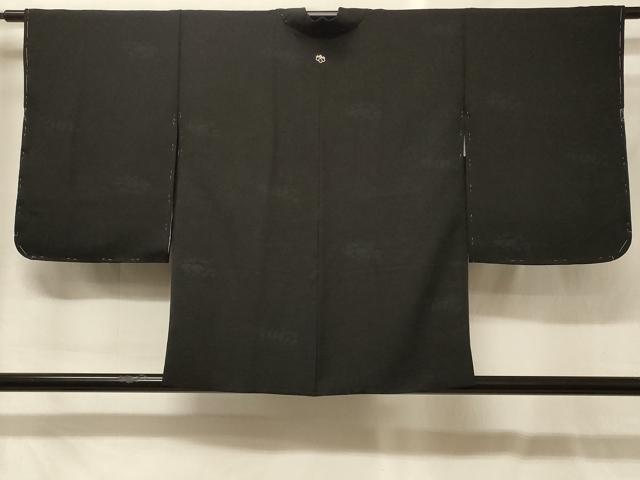 平和屋着物#羽織 花づくし地紋 黒地 正絹 逸品 未使用 CABG8070in