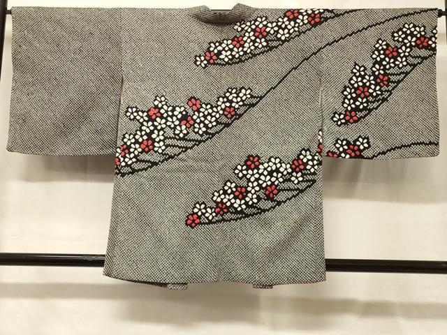 平和屋着物#羽織 総絞り 枝花文 黒地 正絹 逸品 未使用 CABG8083in