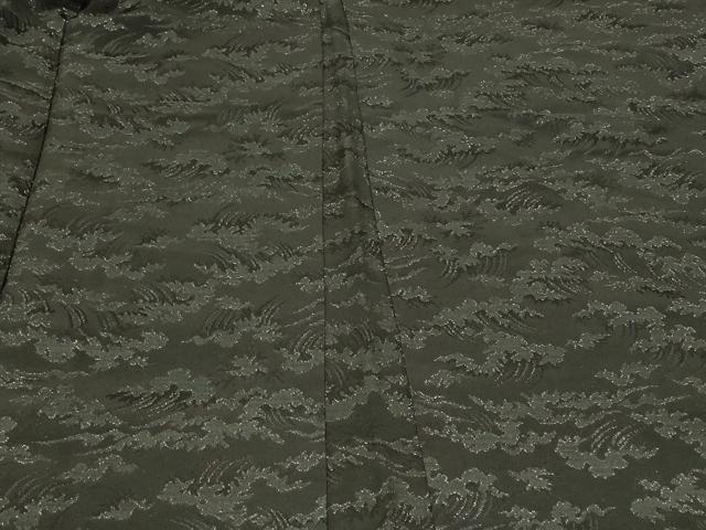 平和屋着物#羽織 立波文 黒地 銀通し地 正絹 逸品 CABG8088in