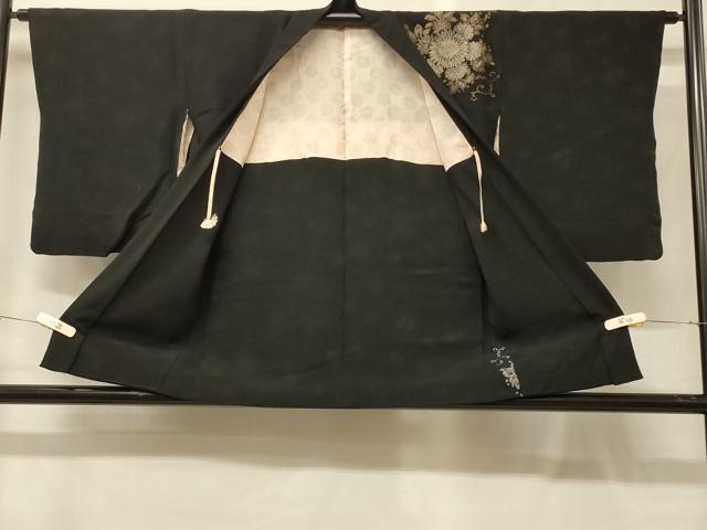 平和屋着物#羽織 寿光織 花唐草文 黒地 金銀糸 正絹 逸品 CABG8091in