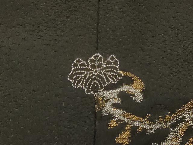 平和屋着物#羽織 寿光織 花唐草文 黒地 金銀糸 正絹 逸品 CABG8091in