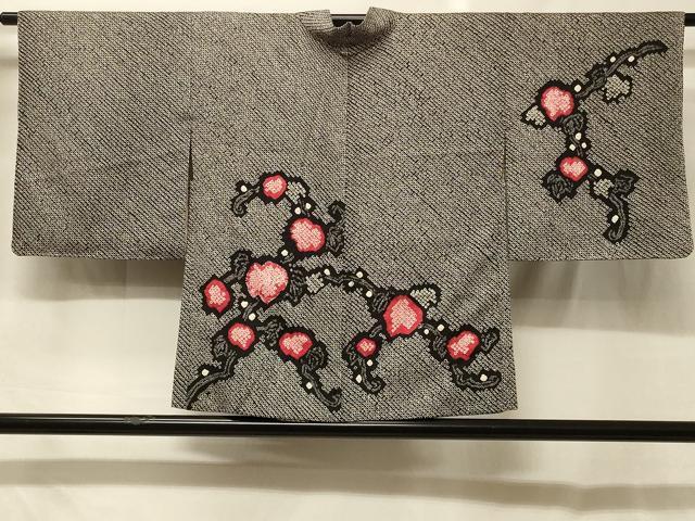 平和屋着物#羽織 総絞り 蔦の葉文 黒地 正絹 逸品 CABG8118in