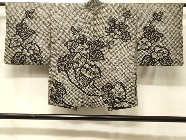 平和屋着物#羽織 総絞り 草花文 黒地 正絹 逸品 CABG8128in