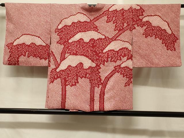 平和屋着物#羽織 総絞り 雪持ち笹竹文 正絹 逸品 CABG8135in