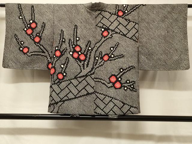 平和屋着物#羽織 総絞り 槍梅文 黒地 正絹 逸品 CABG8136in
