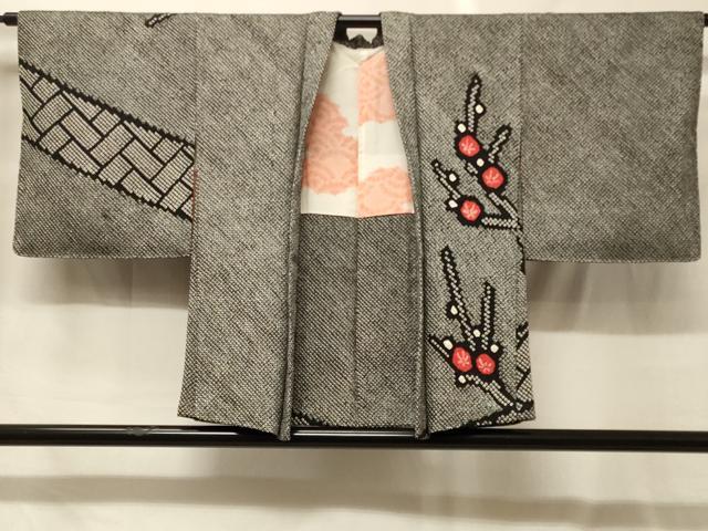 平和屋着物#羽織 総絞り 槍梅文 黒地 正絹 逸品 CABG8136in