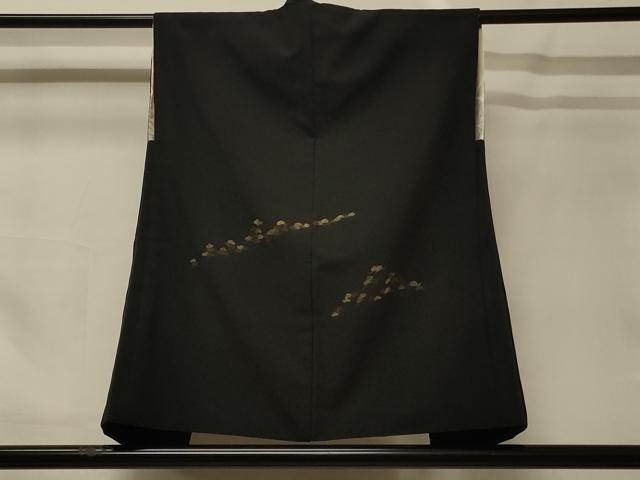 平和屋着物#袖なし羽織 総刺繍 枝松文 黒地 正絹 逸品 CABG8153in
