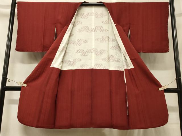 平和屋着物#道行コート 縞地紋 ロング丈 正絹 逸品 未使用 CABG8155in