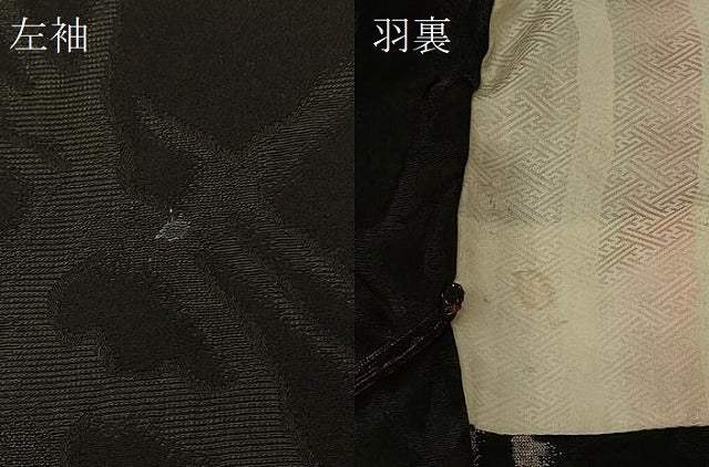 平和屋着物#羽織 寿光織 霞文 黒地 金銀糸 正絹 逸品 CABG8169in
