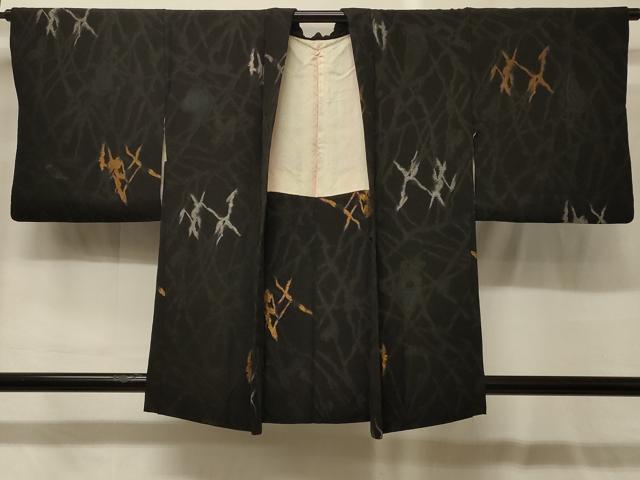 平和屋着物#羽織 寿光織 霞文 黒地 金銀糸 正絹 逸品 CABG8169in