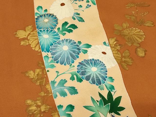 平和屋着物#道行コート 刺繍 草花間道 金彩 正絹 逸品 CABG8173in