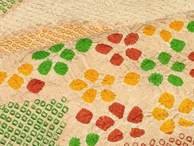 平和屋着物#道行コート 総絞り 地紙花文 正絹 逸品 未使用 CABG8180in
