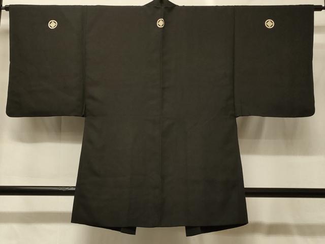 平和屋着物#男性 羽織 黒紋付き 正絹 逸品 CABG8181in