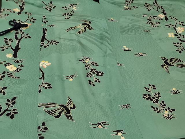 平和屋着物#道中着 花鳥文 正絹 逸品 CABG8183in