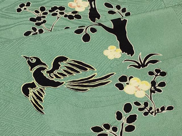 平和屋着物#道中着 花鳥文 正絹 逸品 CABG8183in