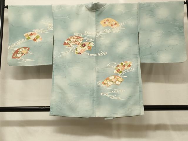 平和屋着物#羽織 流水地紙草花文 暈し染め 金彩 正絹 逸品 CABG8186in