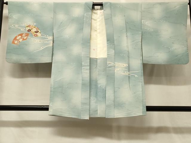 平和屋着物#羽織 流水地紙草花文 暈し染め 金彩 正絹 逸品 CABG8186in