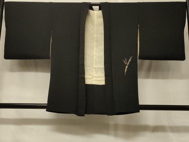 平和屋着物#羽織 笹竹文 黒地 金彩 正絹 逸品 CABG8187in
