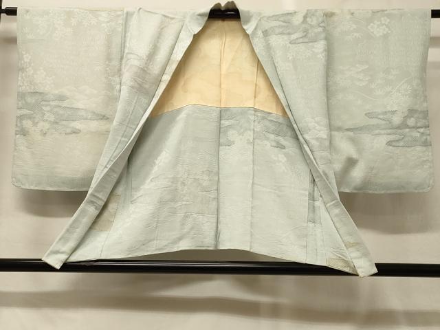 平和屋着物#羽織 寿光織 流水草花文 金糸 正絹 逸品 未使用 CABG8216in