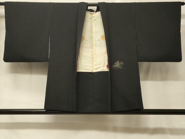 平和屋着物#羽織 風景文 黒地 金銀糸 正絹 逸品 CABG8222in