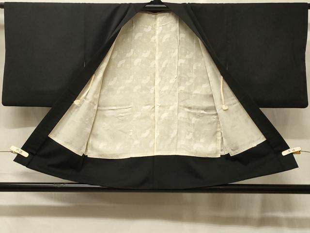 平和屋着物#羽織 刺繍 花菱文 黒地 金糸 正絹 逸品 CABG8226in