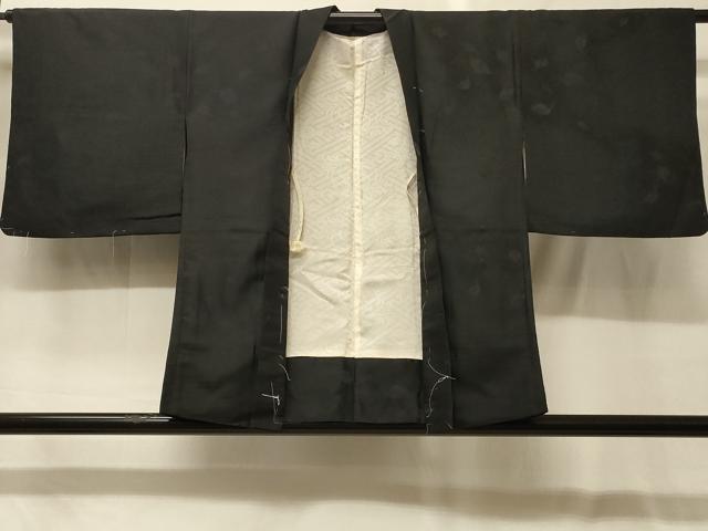 平和屋着物#羽織 絞り 草花文 黒地 金彩 正絹 逸品 未使用 CABG8227in